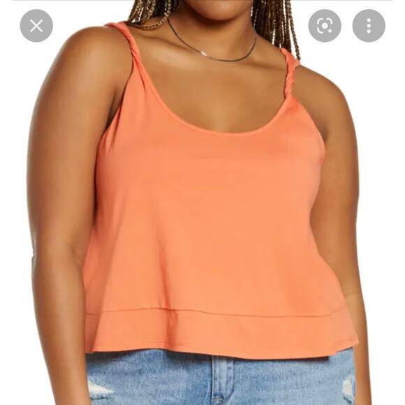 Bp. coral twist strap cropped‎ tank top size 1X NEW - Picture 1 of 6